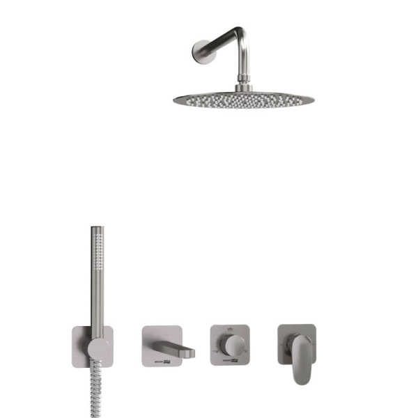 A1451.273.274.097.121.275.100.276 Встраиваемый комплект для ванны WasserKRAFT с верхней душевой насадкой, лейкой