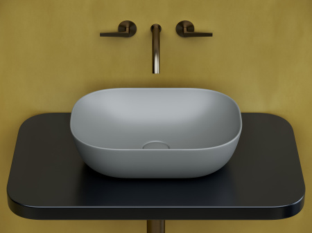 Умывальник чаша накладная прямоугольная Ceramicanova Element 455*325*135мм, Антрацит матовый, CN6009MH