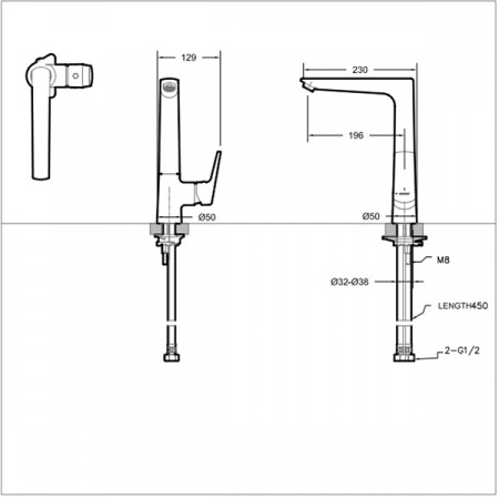 Смеситель для мойки Bravat Real F7121179CP-2-RUS