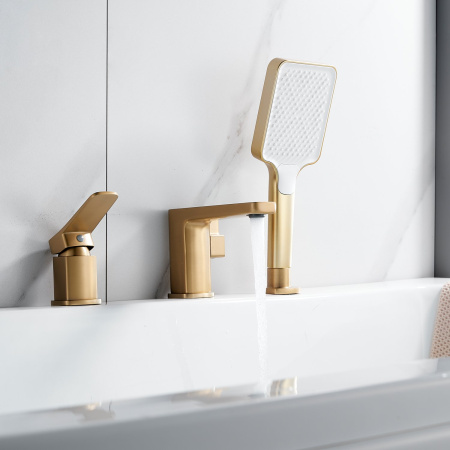 Смеситель на борт ванны Shevanik S9912G, золотой сатин