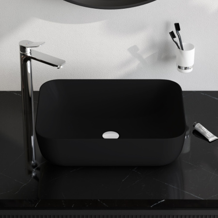 M8FWCC10510BM Func Раковина накладная AM.PM, прямоугольник, 51 см, цвет черный матовый