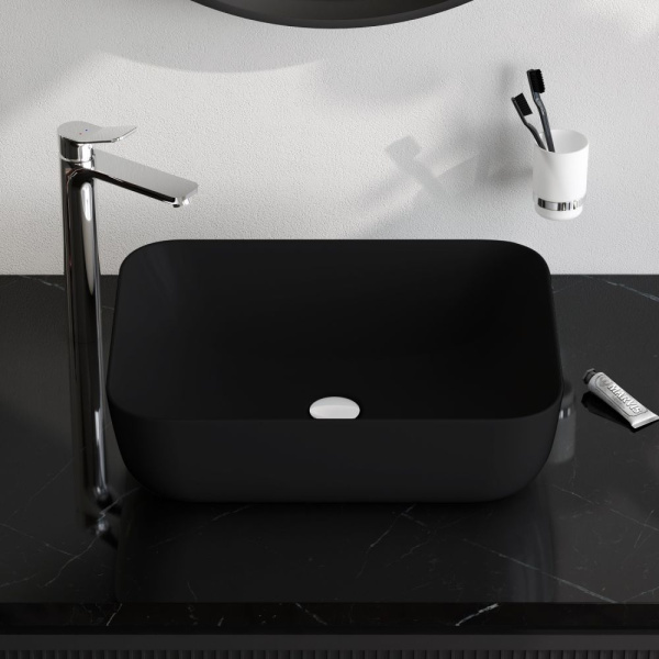 M8FWCC10510BM Func Раковина накладная AM.PM, прямоугольник, 51 см, цвет черный матовый