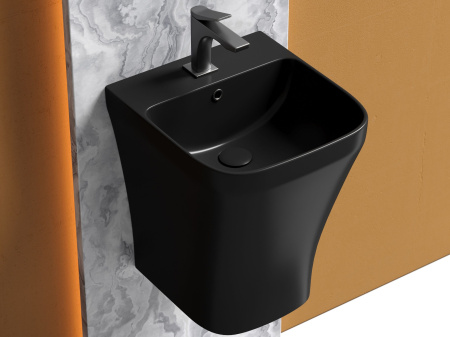 Раковина моноблок подвесная Ceramicanova DION, черный матовый, CN6067MB