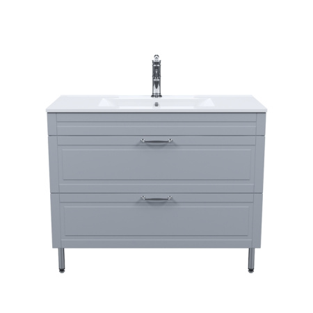 Тумба IDDIS с умывальником, напольная, 100 см, светло-серый, Oxford  (OXF10L1i95K)