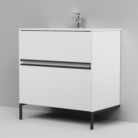 M7BFUX0802WG Sense База под раковину AM.PM, универсальная, 80 см, 2 ящика, белый глянец