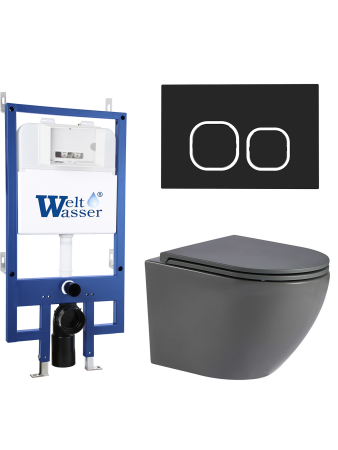 Комплект инсталляции с унитазом Weltwasser BAMBERG 545 + MERZBACH 041 MT-GR + BAMBERG BL