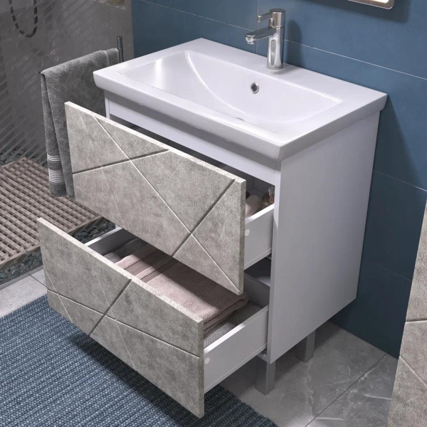 Тумба под раковину напольная VIGO Geometry 016 бетон, 70 см