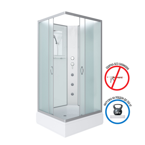 Душевая кабина Niagara Classic NG-3301-14BKT (90х90х210) средний поддон(26см),стекло матовое