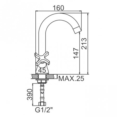 Смеситель для умывальника Ledeme H22 L1122-2