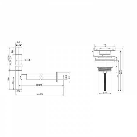 Набор 2 в 1 Wellsee Drainage System 182118003, сифон для раковины, донный клапан, матовый белый
