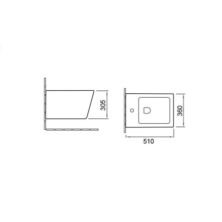 Биде подвесное Vincea Q-Line VB1-12G1B, цвет золото/черный