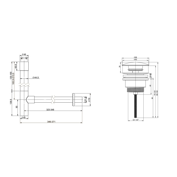 Набор 2 в 1 Wellsee Drainage System 182117003, сифон для раковины, донный клапан, розовое золото