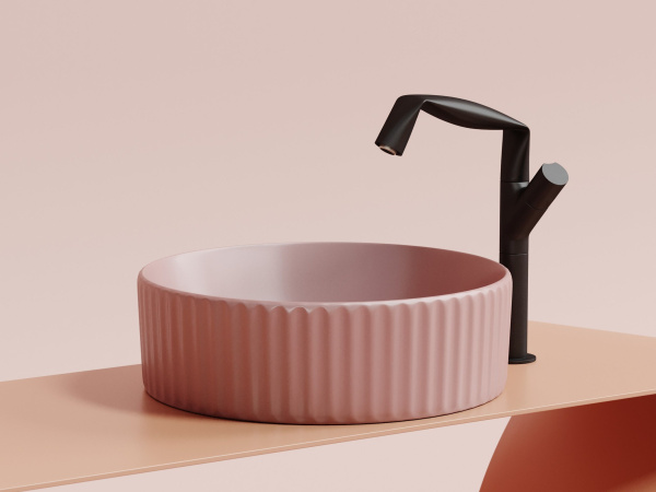 Умывальник чаша накладная круглая Ceramicanova Element 360*360*115мм, розовый матовый, CN6057MP