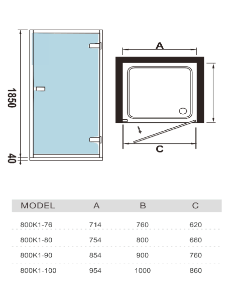 Душевая дверь WeltWasser WW 600K1-90