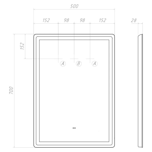 Зеркало VIGO Geometry Classic 500