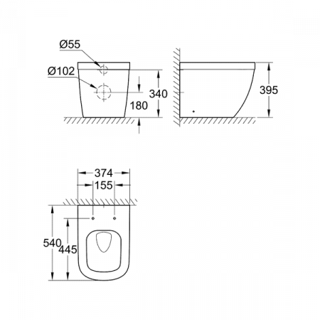 Приставной унитаз Grohe Euro 39339000