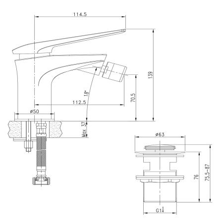 Смеситель Lemark Allegro LM5908CW для биде