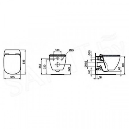 Комплект инсталляции и унитаза Ideal Standard Tesi AquaBlade S0079R0123AA