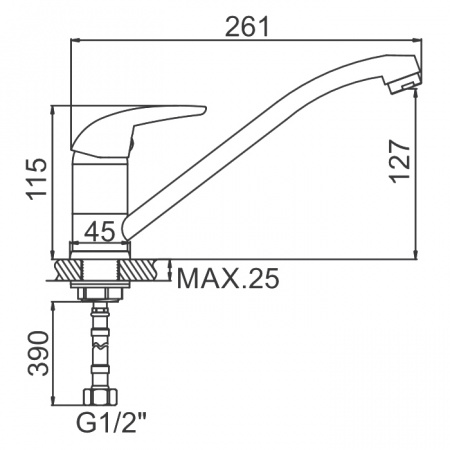 Смеситель для мойки Ledeme H38-B L4938-B