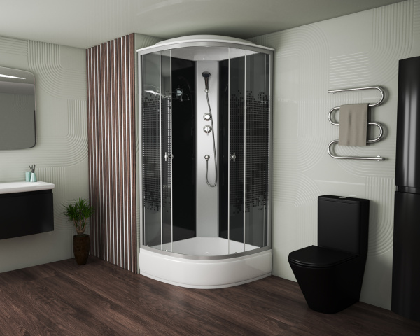 Душевая кабина Niagara Eco E80/26/BLACK (80х80х215)