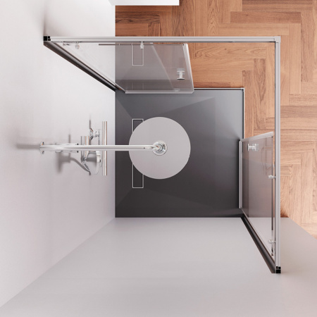 W94G-403-9090-MT1K X-joy Душевое ограждение AM.PM квадратное,раздвиж.двери 90x90 хром мат