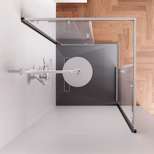 W94G-403-9090-MT1K X-joy Душевое ограждение AM.PM квадратное,раздвиж.двери 90x90 хром мат