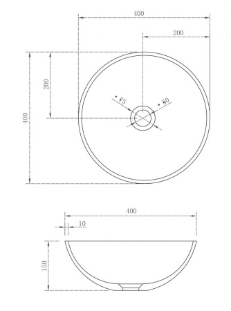 Раковина накладная ABBER Stein AS2608 белая матовая