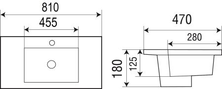 Раковина подвесная WeltWasser WW DEILBACH 7506-80 810х470х180