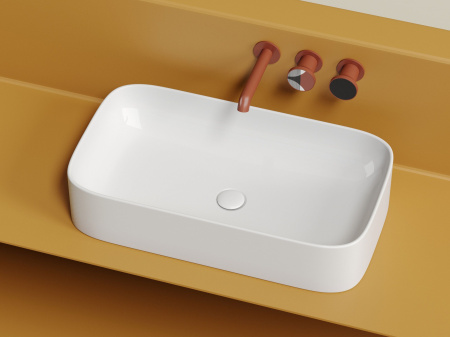 Умывальник чаша накладная прямоугольная Ceramicanova Element 705*380*150мм, белый, CN6054