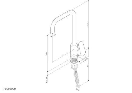 F8006011 Like, Смеситель для кухни AM.PM G-образный излив, сатин