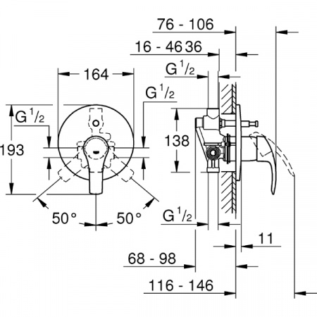 Смеситель для душа Grohe Eurosmart New 33305002