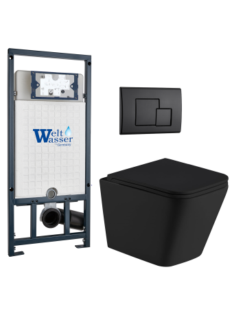 Комплект инсталляции с унитазом Weltwasser MARBERG 507 + GELBACH 043 MT-BL + MAR 507 SE MT-BL