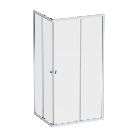 W87G-403-10080-MT Sunny Душевое ограждение AM.PM прямоугольное, раздвижн двери 100x80 серебро,стекло прозрачн