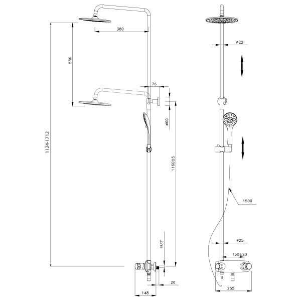 Смеситель Lemark Wing LM5362C для ванны и душа