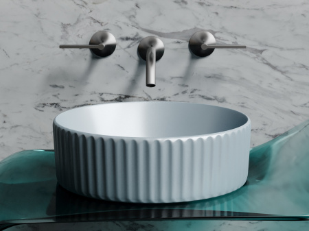 Умывальник чаша накладная круглая Ceramicanova Element 360*360*115мм, серо-голубой матовый, CN6057MHL