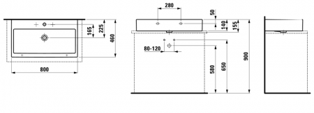 Умывальник Laufen Living City 8174370001091 80x46x14