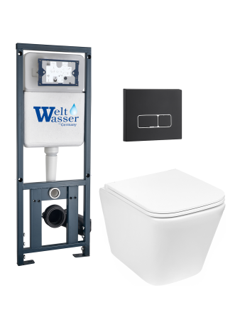 Комплект инсталляции с унитазом Weltwasser MARBERG 410 + GELBACH 043 MT-WT + MAR 410 SE MT-BL