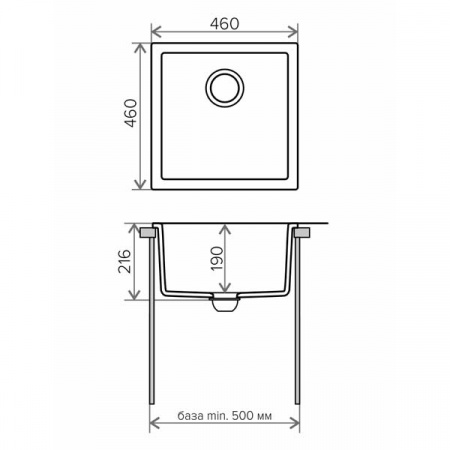 Кухонная мойка Tolero R-128 46x46 бежевый