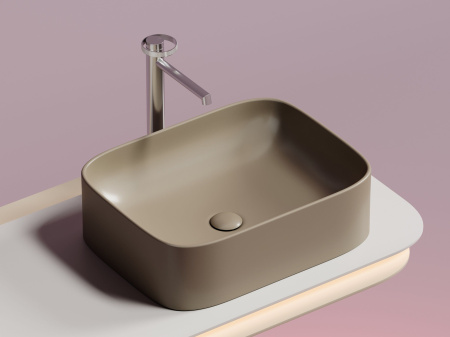 Умывальник чаша накладная прямоугольная Ceramicanova Element 505*380*150мм, капучино матовый, CN6052MC