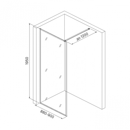 Душевая перегородка IDDIS Slide SLI8BS9i23 Walk In 90x195, черный