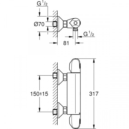 Термостат для душа Grohe Grohtherm 1000 New 34143003