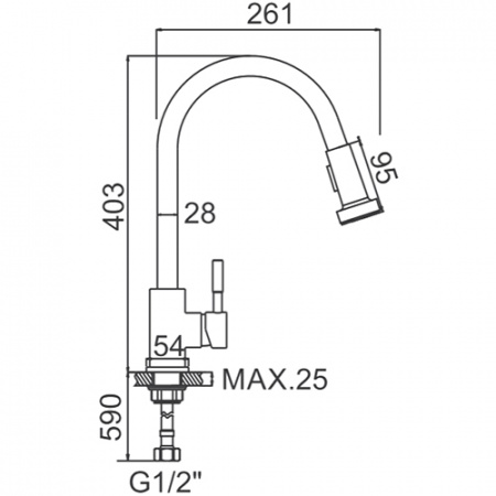 Смеситель для мойки Ledeme L76005-1