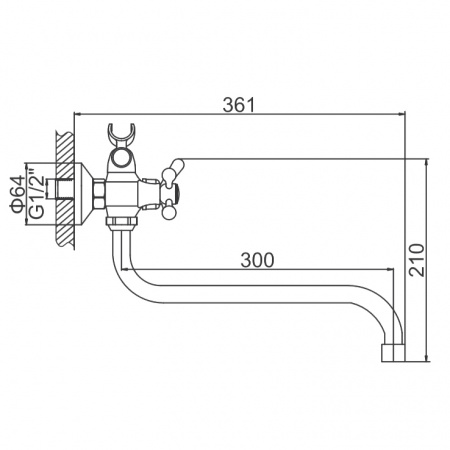 Смеситель для ванны Ledeme H17 L2217