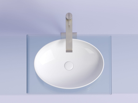 Умывальник чаша накладная овальная Ceramicanova Element 502*363*145мм, белый, CN6056