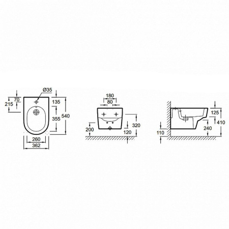 Биде подвесное Jacob Delafon Odeon Rive Gauche EMG0002-00