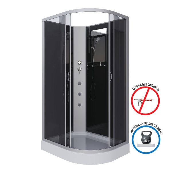 Душевая кабина Niagara Classic NG-2510-14LBKT (120х80х210) высокий поддон(40см),стекло тонированное