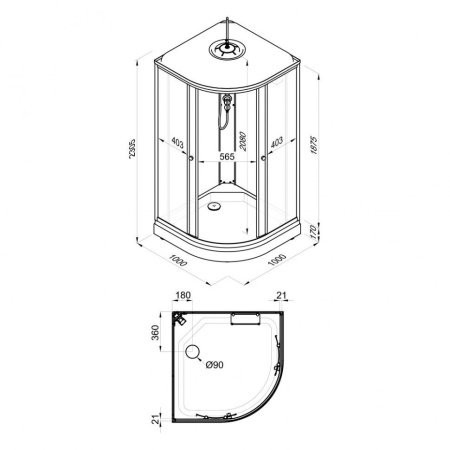 Душевая кабина Тритон Щ0000041038  Лён 100*100 А (ДН4)