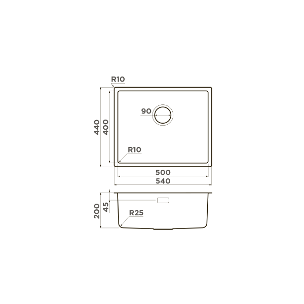 Кухонная мойка Omoikiri Tadzava 54-U/I Ultra-LG нерж. сталь/светлое золото 4993266