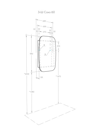 Зеркальный шкаф AQUATON Сохо 60 графит левый 1A258302AJA0L