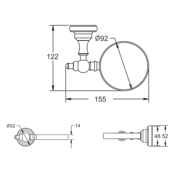 Ершик для унитаза Rose RG1100Q, бронза